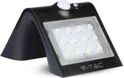 Saulės energija maitinamas sieninis LED šviestuvas 1,5 W, juodas – V-TAC