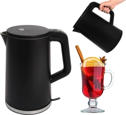 Kelioninis belaidis greitaeigis virdulys 1,7 l, 1500 W, pasukamas pagrindas, juodas