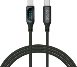 USB-C cable with display 100 W Savio