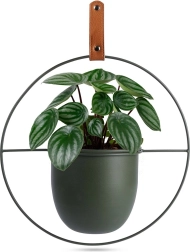 Green metal hanging planter cover Home Styling Collection 30 × 30 cm