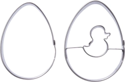Nerūdijančio plieno kiaušinio formos sausainių formelių rinkinys 5,5 cm, 2 vnt.
