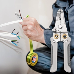 Multifunkcinės replės laidų izoliacijai nuimti ir gnybti 0,8–3,2 mm 7 viename