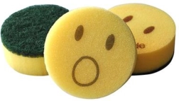 Apvalios indų plovimo kempinėlės „Smiley“, 6 vnt.