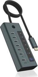USB‑C šakotuvas 7× USB 3.2 Gen 2 su ekranu ir 36 W maitinimu