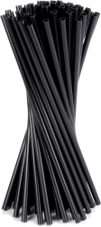 Juodi gėrimų šiaudeliai 22 cm, 50 vnt.