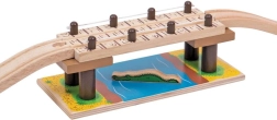Medinis safari tiltas su krokodilu Bigjigs Rail