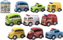 Mini automobiliukų rinkinys, 5 cm plastikiniai, 10 vnt. blisteryje