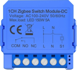 Avatto išmanus 1 kanalo Zigbee jungiklio modulis su beįtampiu DC kontaktu