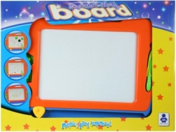 Magnetic erasable drawing board with stylus and 3 stamps - 1 piece