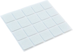 Veltinės lipnios baldų padukų pagalvėlės 20 vnt., baltos 25 × 25 mm