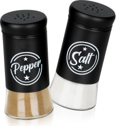 Stiklinė druskinė ir pipirinė, juodos spalvos, 2 vnt.