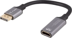 DisplayPort (M) to HDMI (F) Adapter 8K, 20 cm cable, silver