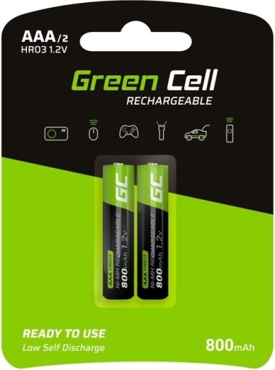 Įkraunamos baterijos Green Cell AAA HR03 800 mAh, 2 vnt.