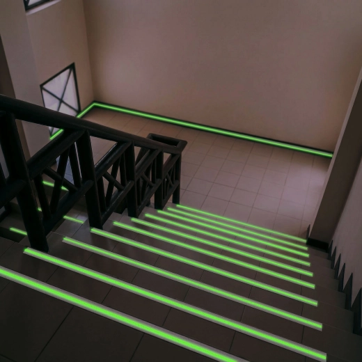 Phosphorescent stripe visible in the dark