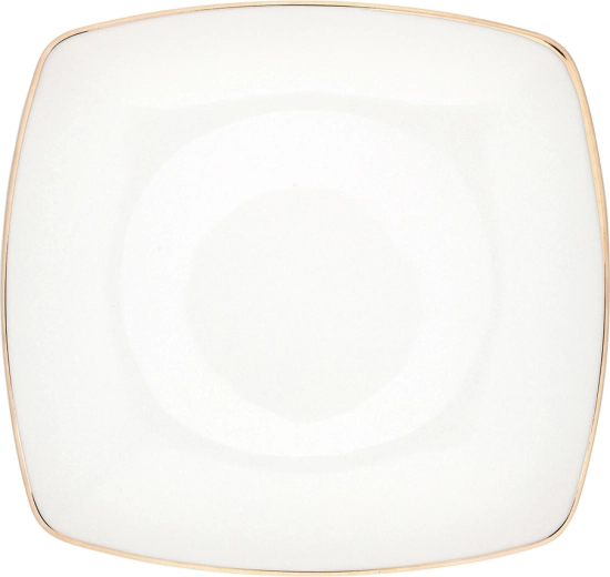 MariaPaula Moderna Square Flat Plate with Gold Rim 25 cm