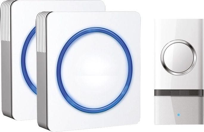 Solight wireless plug-in doorbell with 2 receivers, range 120 m, white