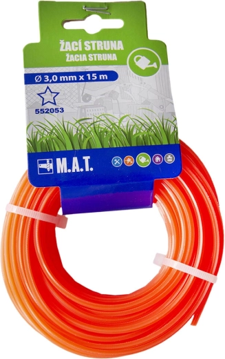 Replacement trimmer line, star profile, 3.0 mm × 15 m, orange