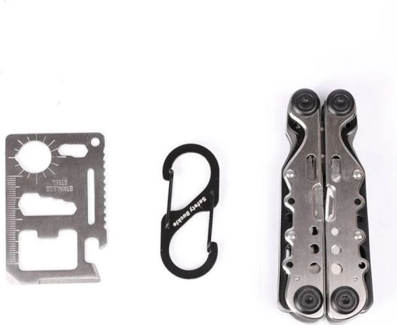 Survival card with ruler and keys
