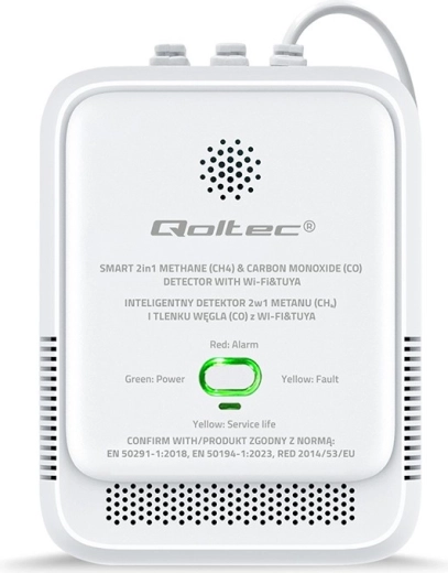 Tuya Wi-Fi Natural Gas and Carbon Monoxide Leak Detector with 85 dB Alarm