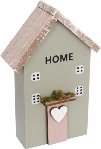 Wooden decorative house, green, 13 cm