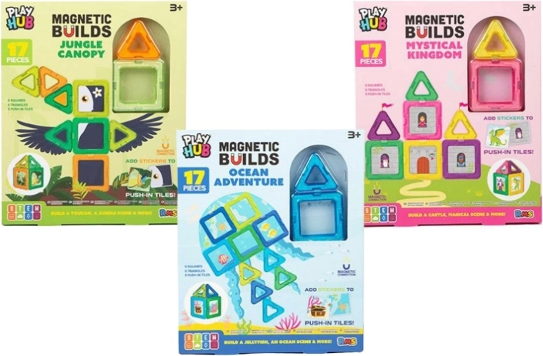 Magnetic Building Blocks (17 Pieces) – Themed Picture Inserts