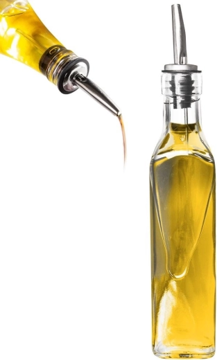 Stiklinis alyvuogių aliejaus ir acto butelis su dozatoriumi 250 ml