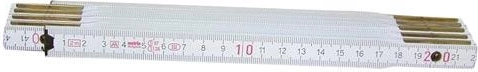 Folding wooden ruler 2 m, white