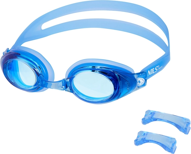 Plaukimo akiniai NILS Aqua mėlyni su Anti-Fog ir UV apsauga