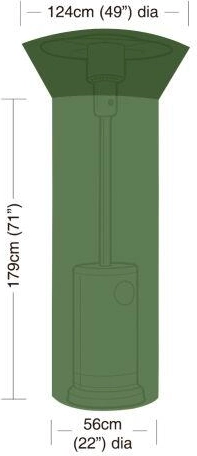 Protective cover for garden heater made of PE, green