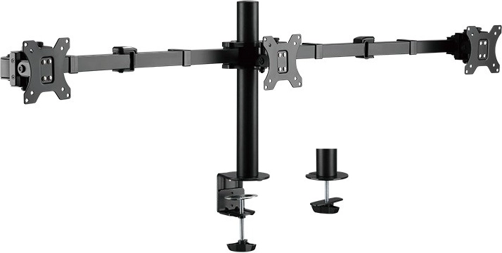 LogiLink desk mount for 3 monitors 17–27 inches