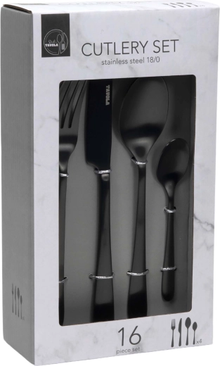 16-Piece Cutlery Set Black