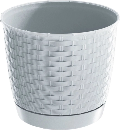 Ratolla Round Flower Pot 22 cm white with saucer