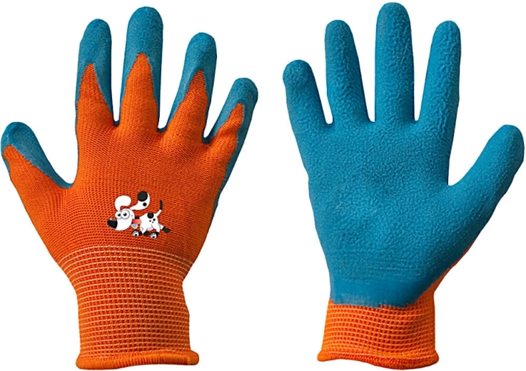 ORANGE work gloves made of foam latex, size 3