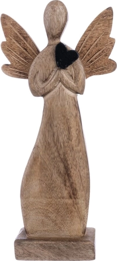 Angelas mango spalvos su širdimi (42 cm)