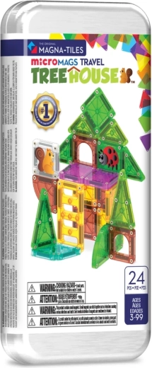 Magna-Tiles microMAGS Treehouse travel magnetic building set, 24 pieces