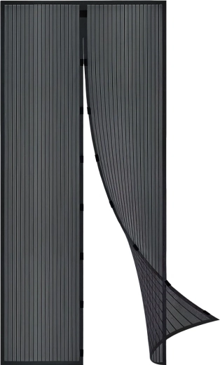 Magnetinis durų tinklelis nuo vabzdžių 212 × 100 cm, juodas