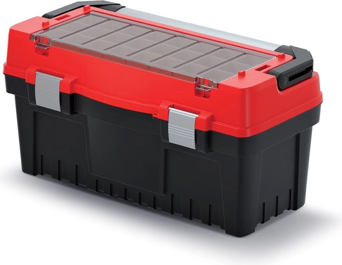 Įrankių dėžė KISTENBERG EVO su metaline rankena ir užraktais, 594 × 288 × 308 mm, raudona