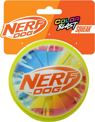 Nerf Dog squeaky ball with colorful grip 10 cm
