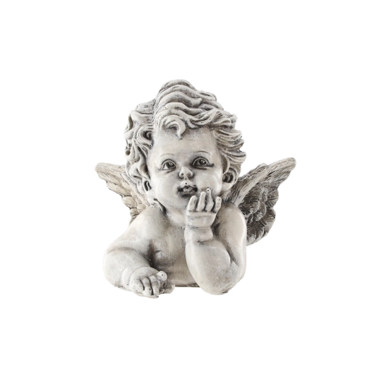 Memorial angel figurine for a grave in a stone-look finish 9 × 6 × 8 cm - 1 piece