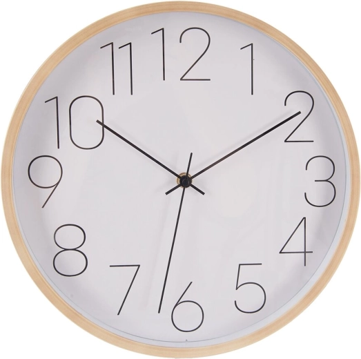 Plastic wall clock (UH), white–beige, diameter 31 cm