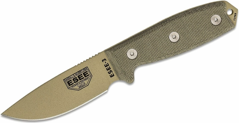 Universalus taktinis peilis 9,8 cm, Desert Tan, Micarta, dėklas