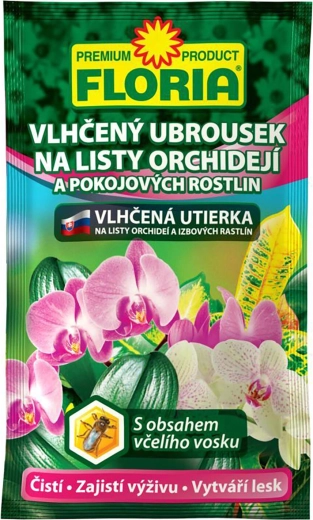Drėgna servetėlė orchidėjų ir kambarinių augalų lapams FLORIA 6 g