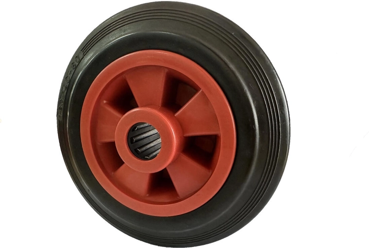 Replacement plastic wheel with rim 100 mm, plain bearing, 12 mm hub