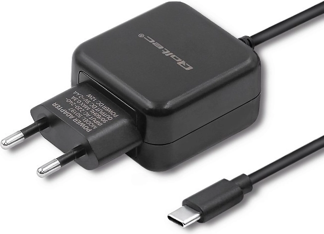 QOLTEC Wall Charger 5 V, 2.4 A, 12 W, USB-C, Black