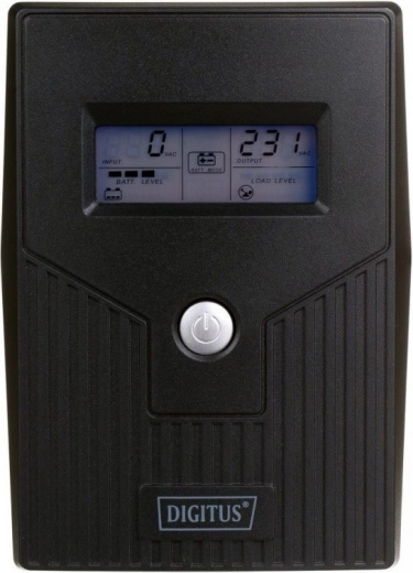 DIGITUS UPS line-interactive with LCD, 600 VA (360 W), AVR, 2x Schuko