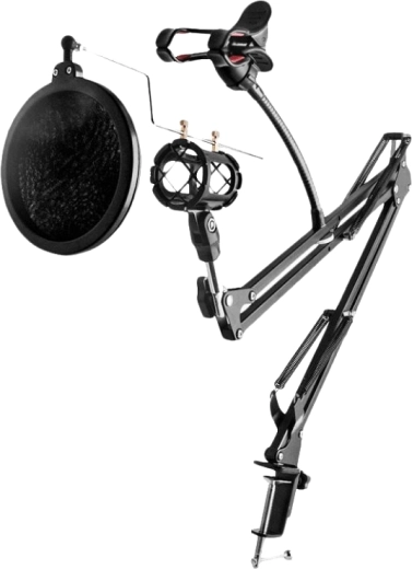 REMAX RM-CK100 Microphone Stand with Tablet Holder, Black