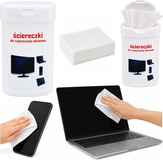 Moist wipes for cleaning screens and monitors (100 pcs)