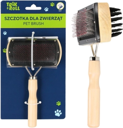 Double-sided natural pet brush