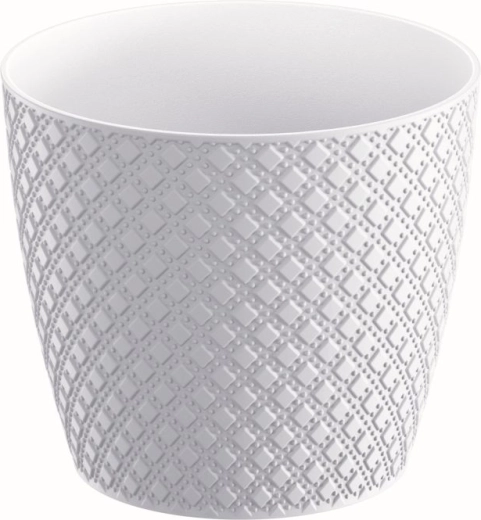 Orient flower pot 15.7 cm white plastic, frost-resistant