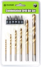 Set of 6 Iron Drills and 6 Bits (Flat, Cross)